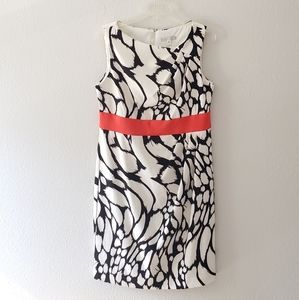 Sandra Darren Sleeveless Balck White and Red Dress
